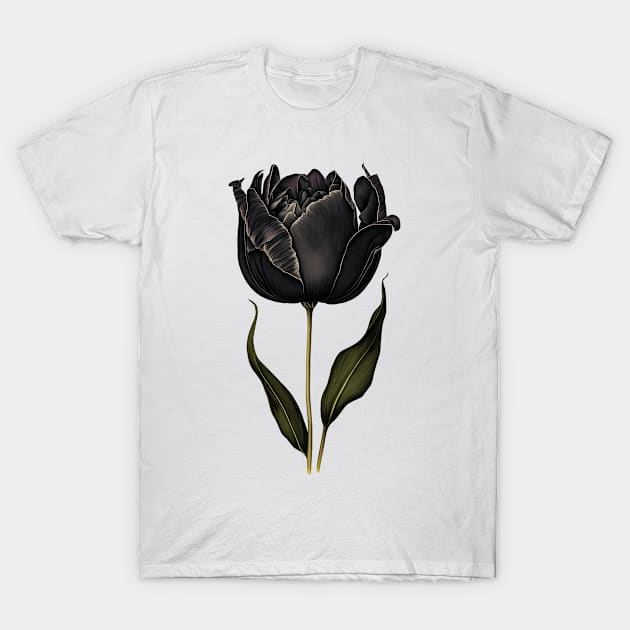 Black Tulip T-Shirt by Tiomio